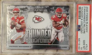 2020 Panini Playoff Thunder & Lightning P.mahomes/C.helaire Thunder & Lightning front