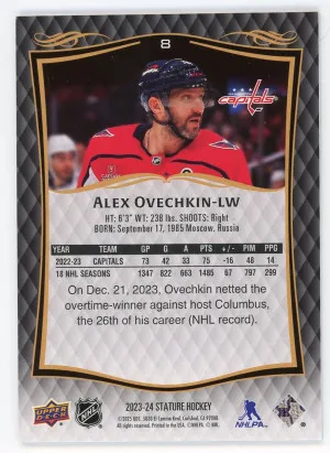 2023-24 Upper Deck Stature #8 Alex Ovechkin back