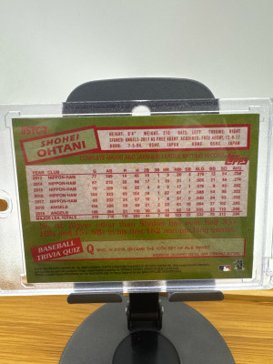 Topps 2020 Chrome Shohei Ohtani #85TC-7 Insert Los Angeles Angels back