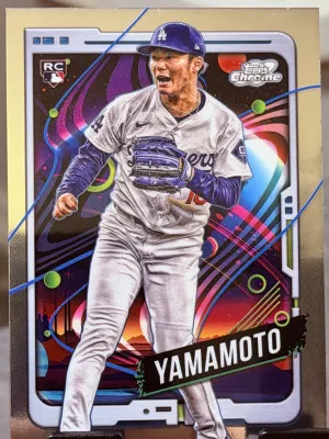 2024 Topps Cosmic Chrome Yoshinobu Yamamoto #125 Refractor (RC) front