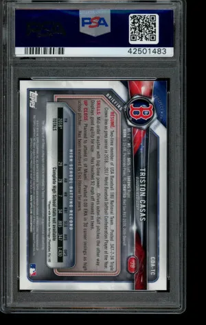 2018 Bowman Draft Chrome Draft Picks Autographs Triston Casas Chr. Dp Auto-Blue Ref. back