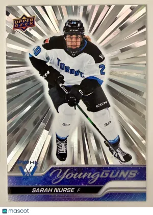 2024 Upper Deck PWHL Young Guns Sarah Nurse Silver Outburst Rookie First Edition front