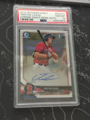 2018 Bowman Draft Chrome Draft Picks Autographs Triston Casas Chrome Draft Picks Auto. front