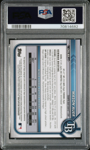 2022 Bowman Chrome Prospect Autographs Mason Auer Pros.auto-Hta Choice Ref. back