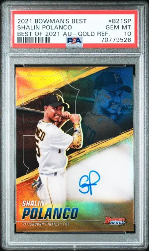 2021 Bowman's Best Best Of 2021 Autographs Shalin Polanco Best Of 2021 Au-Gold Ref. front