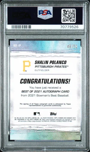 2021 Bowman's Best Best Of 2021 Autographs Shalin Polanco Best Of 2021 Au-Gold Ref. back