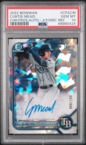 2022 Bowman Chrome Prospect Autographs Curtis Mead Chr.pros.auto-Atomic Ref. front