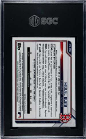 2021 Bowman Chrome Prospects Miguel Bleis SGC 9.5 back