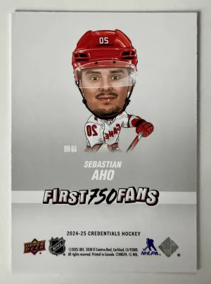 2024 Upper Deck Credentials Sebastian Aho First 750 Fans back