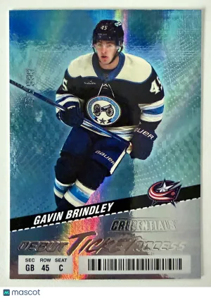 2025 Upper Deck Credentials Debut Ticket Access Gavin Brindley /999 Rookie front