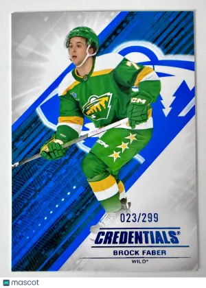 2024 Upper Deck Credentials Brock Faber Blue /299 front