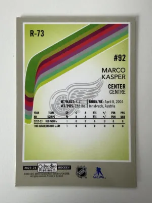 2024 O-Pee-Chee Platinum Marco Kasper Rookie back