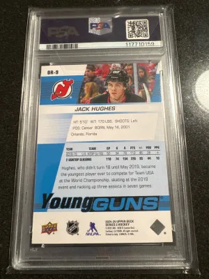 Jack Hughes Young Guns Outburst Psa 10 back