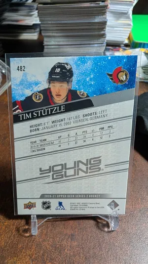 2020-21 Upper Deck #482 Tim Stutzle YG RC back