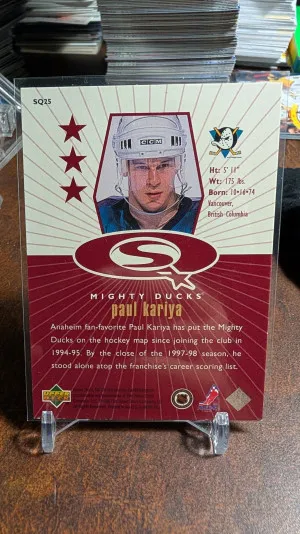 1998-99 UD Choice StarQuest Red #SQ25 Paul Kariya back