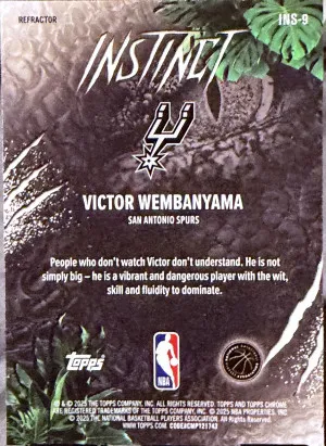 2025 Topps Chrome Victor Wembanyama #INS-9 Instict Refractor SSP back