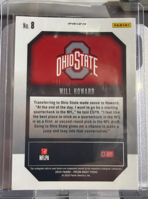 2025 Prizm Draft Picks-Will Howard Cracked Ice back