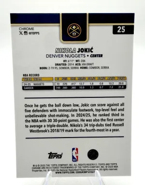 2025-26 Topps Chrome NIKOLA JOKIC Xfractor back