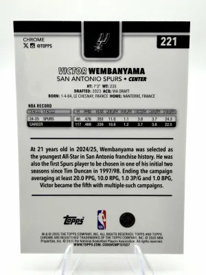 2025-26 Topps Chrome VICTOR WEMBANYAMA Xfractor back