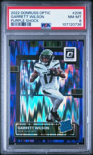 2022 Panini Donruss Optic Garrett Wilson Purple Shock front