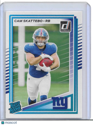 2025 Panini Donruss Rated Rookie Cam Skattebo #302 (RC) front