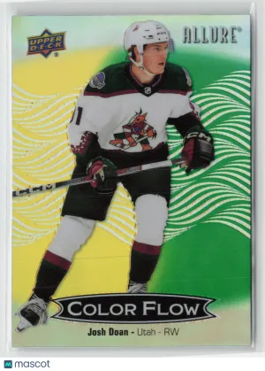2024-25 Upper Deck Allure Color Flow Josh Doan #CFL-25 Yellow-Green Rookie front