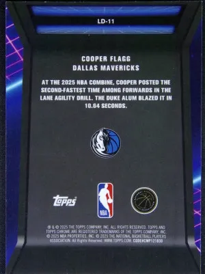 2025-26 Topps Chrome Cooper Flagg Rookie Loading... #LD-11 (RC) back