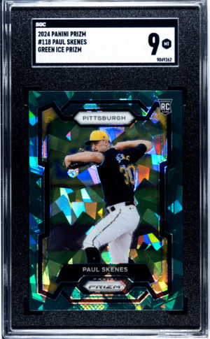 Paul Skenes (Pirates) 2024 Panini Prizm RC SGC 9 front