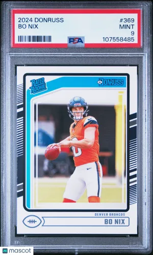 2024 Panini Donruss Bo Nix #369 PSA 9 front
