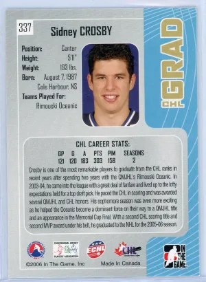 2005-06 ITG Heroes and Prospects #337 Sidney Crosby CHL Grad back