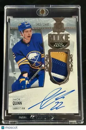 2022-23 Upper Deck the Cup Jack Quinn Patch Auto /249 Rookie front