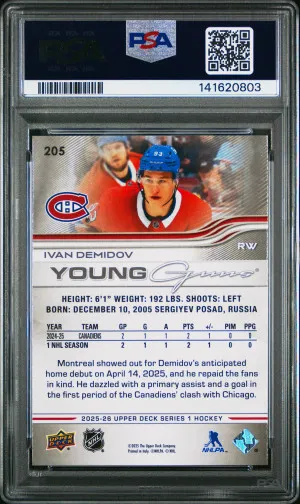 2025 Upper Deck Young Guns #205 Ivan Demidov back
