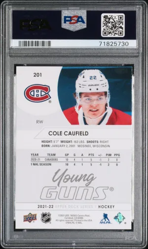 2021 Upper Deck Young Guns #201 Cole Caufield back