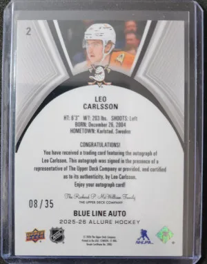 Leo Carlsson Blue Line Auto /35 back