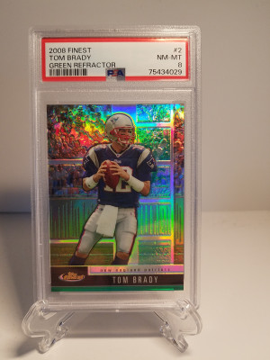 2008 Finest Tom Brady Green Refractor /299 front