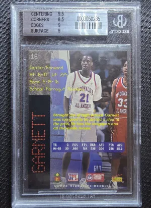 1995 Signature Rookies Kevin Garnett back