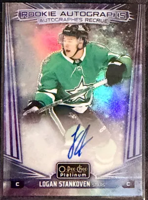 2024-25 OPC Platinum Rookie Autographs Cosmic Logan Stankoven /50 front
