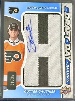 2024-25 SP Game Used Hockey Draft Day Marks Cutter Gauthier /35 front