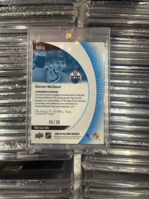 2023-24 Upper Deck Allure Blue Line Auto 05/35 Connor McDavid #68 SP Autograph back