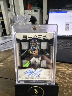 2025 Panini Black #CAP-TLT Tyler Lockett Capstones Royal #/35 front