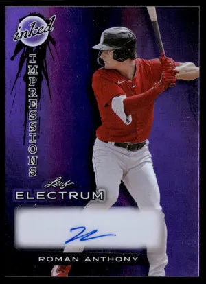 2024 Leaf Electrum #II-RA1 Roman Anthony Inked Impression Purple #/25 front