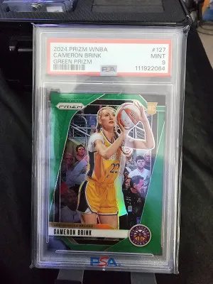 2025 Cameron Brink Green Prizim PSA 9 front