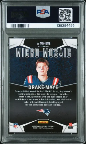 2024 Panini Mosaic Micro Mosaic Drake Maye back