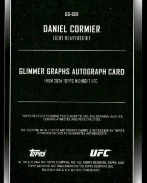 2024 Topps Midnight UFC #GG-DCR Daniel Cormier Glimmer Graphs back