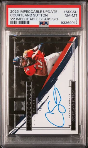 2023 Panini Impeccable Update Courtland Sutton '22 Impeccable Stars Sig front