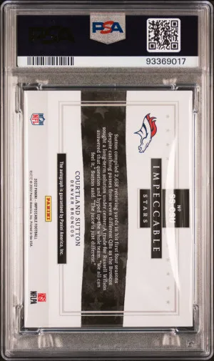 2023 Panini Impeccable Update Courtland Sutton '22 Impeccable Stars Sig back
