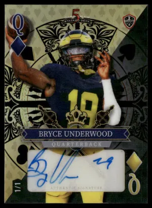 2024 Wild Card 5 Card Draw - Auto Diamonds Gold #SDJD-BUA Bryce Underwood 1/1 front