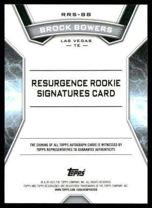 2024 Topps Resurgence - Resurgence Rookie Signatures #RRS-BB Brock Bowers back