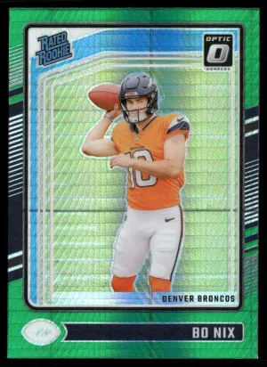 2024 Donruss Optic #209 Bo Nix Green Hyper front