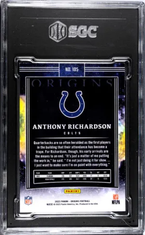 2023 Panini Origins Anthony Richardson SGC 9 back